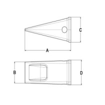 Kurzer J300 Baggerzahn
