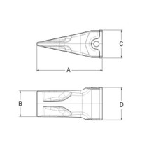 Symmetrischer Baggerzahn Typ J200