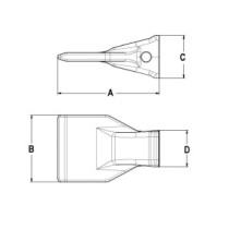 Flare-Zahn J225 für Bagger