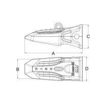 Zahn J600 UNIK verstärkt für Fels-Bagger