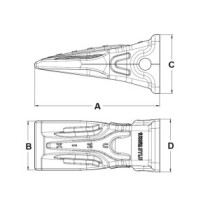 Zahn J225 UNIK verstärkt symmetrischer Typ für Bagger