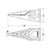 Zahn J300 UNIK verstärkt Typ Tiger Long für Bagger