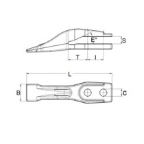 JCB Monoblock-Zahn