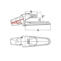 Adapter für ESCO SUPER V39 Löffelzahn Bagger 5856.V39