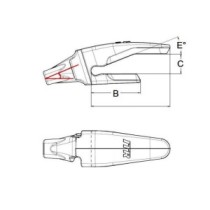 Adapter für ESCO SUPER V61 Ladeschaufelzahn 5839.V61