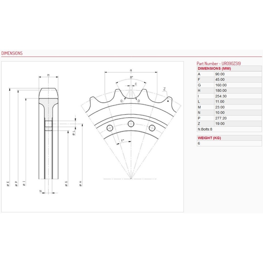 Antriebsrad SCHAEFF HR12