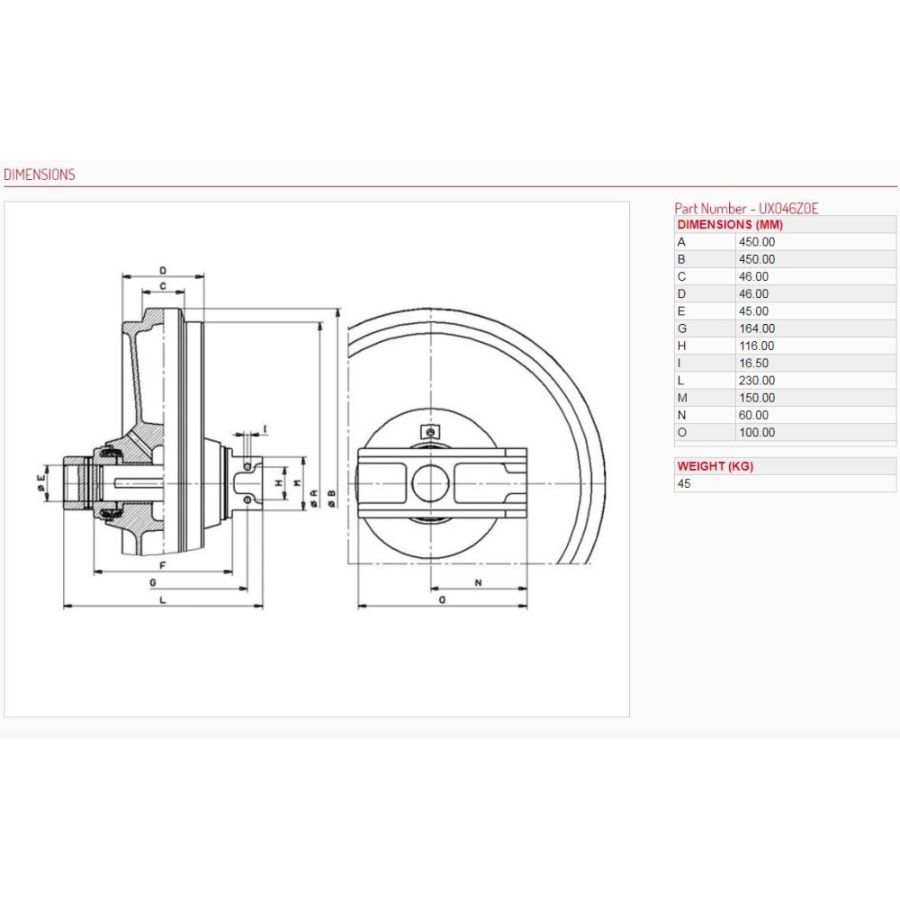 Spannrad mit Führungen TAKEUCHI TL140