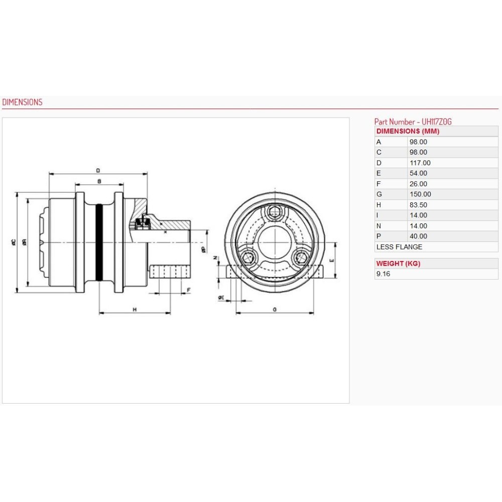 Obere Rolle HANIX H75 B