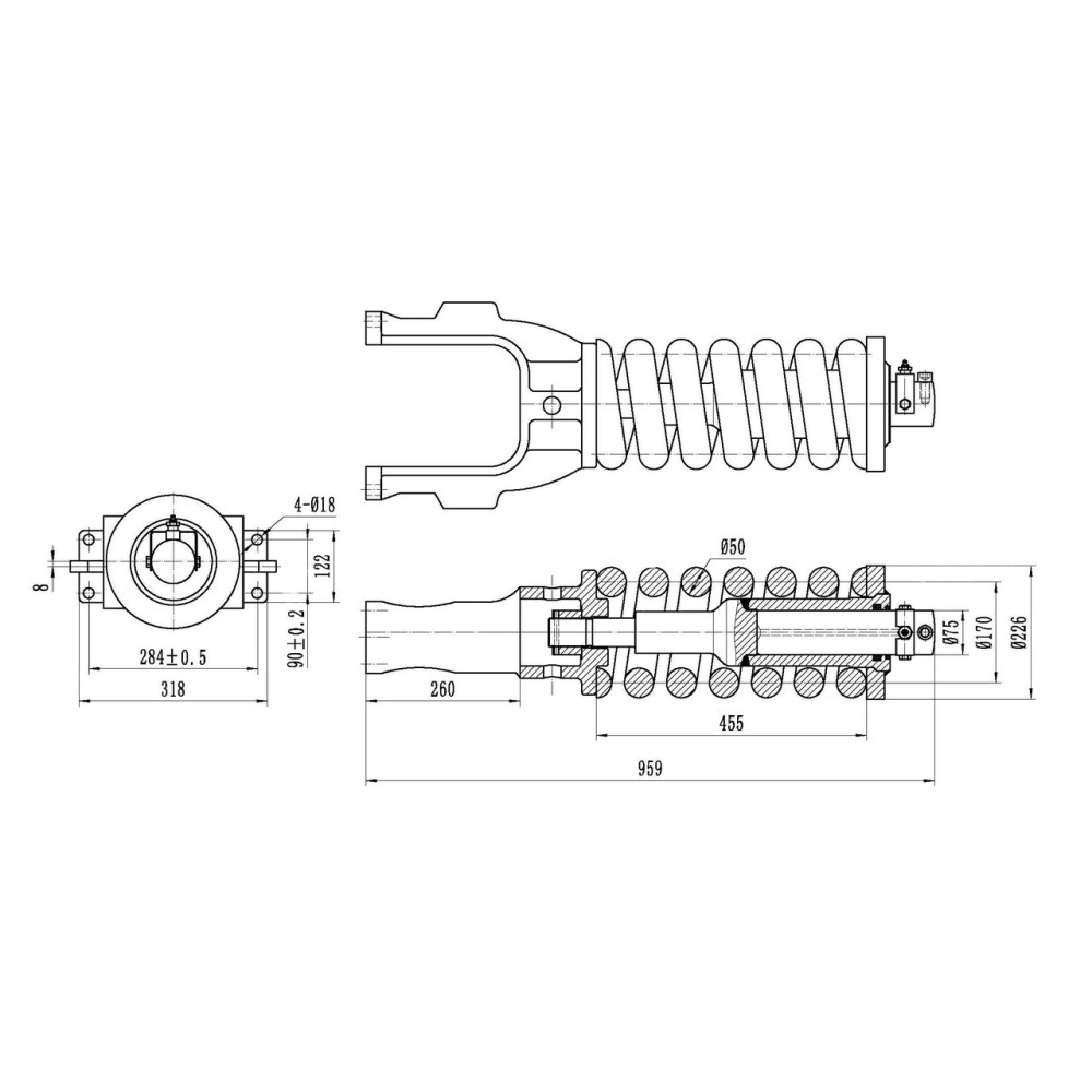 Spanner Kette JCB JS180 lange Gabelzinken