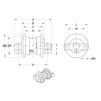 Laufrolle VOLVO ECR88 D einseitig abgedichtet