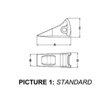 Zahn für Abbruchhammer lang/normal B