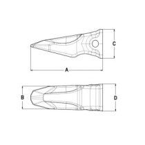 Zahn J300 Stein-Ladeschaufelzahn