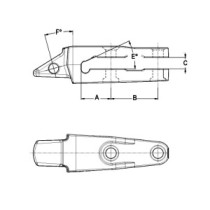Adapter zur Befestigung 2 Löcher KOMATSU WA320PT WA300 WA250