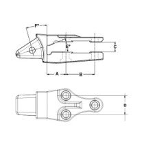 Adapter zur Befestigung 3 Löcher KOMATSU 558 WA450 WA500