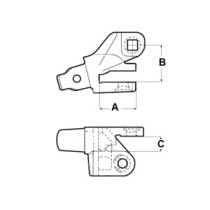 Seitlicher linker Anbauadapter zum Anschrauben KOMATSU 558 WA450 WA500