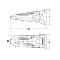 Verstärkter Zahn CATERPILLAR 225 235 988