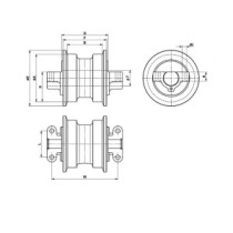 Untere Laufrolle DAEWOO SOLAR 400 420 470 DX400 DX490 DX530