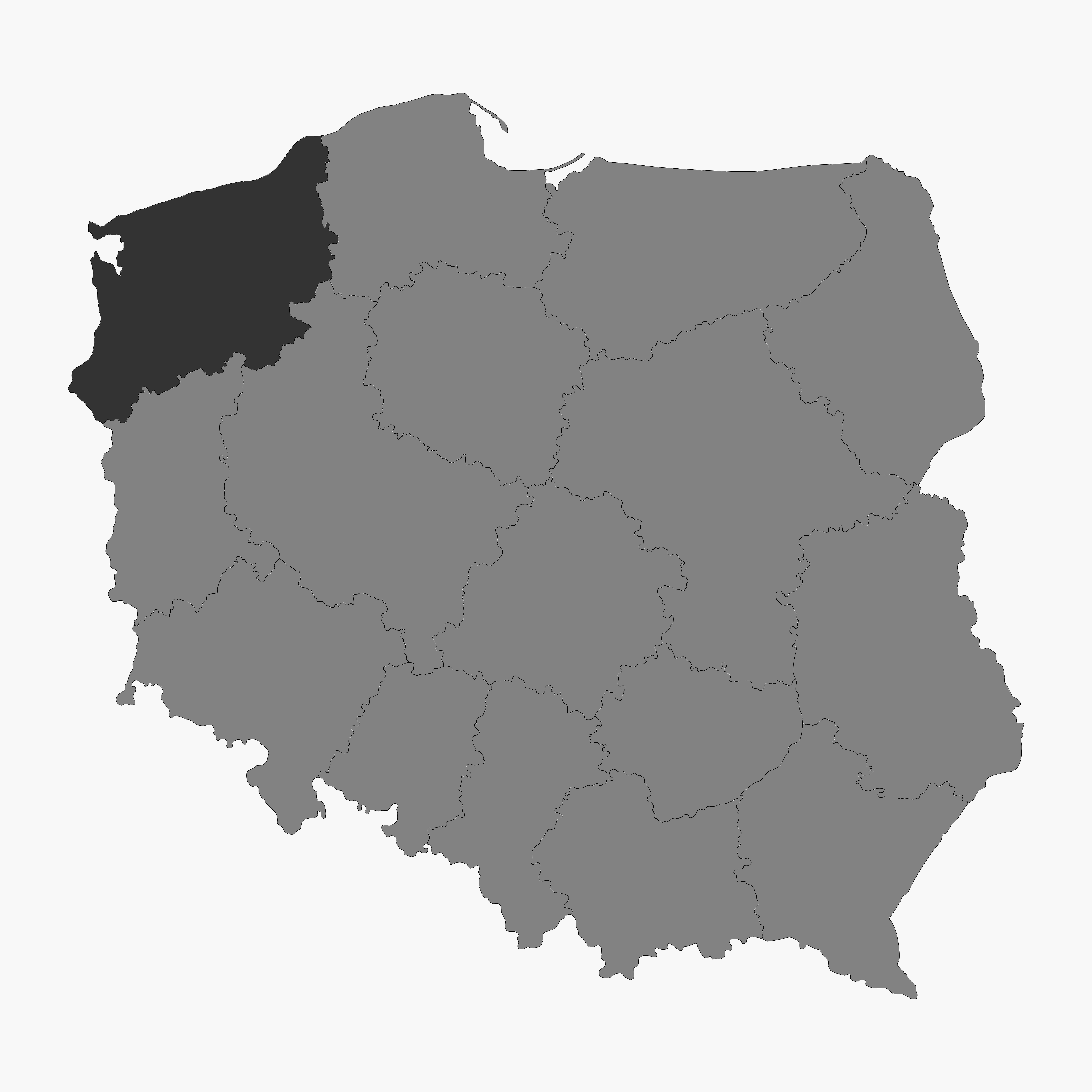 Mapa Zachodniopomorskie